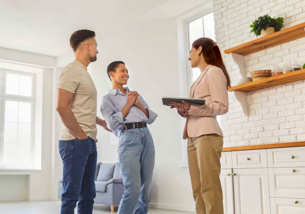 Realtor doing house tour